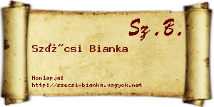 Szécsi Bianka névjegykártya