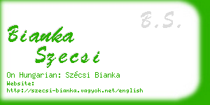 bianka szecsi business card