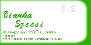 bianka szecsi business card